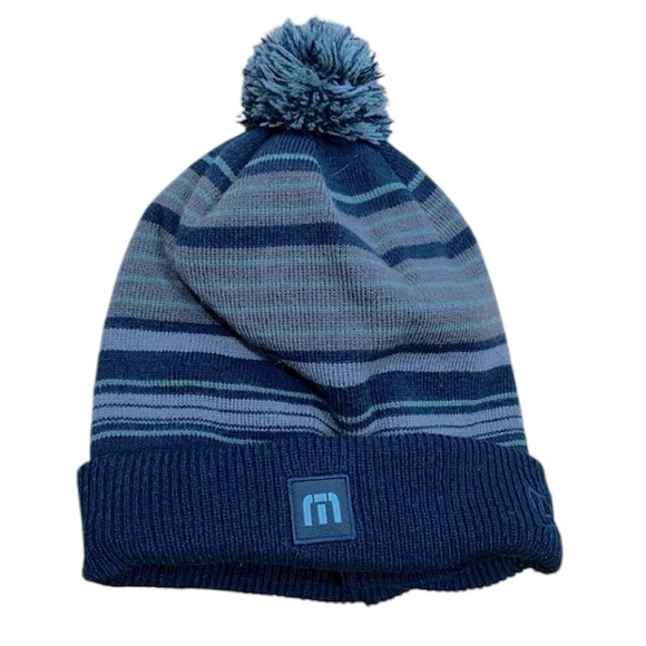 Travis Mathew Other - Travis Mathew Fleece-Lined Beanie Hat Men’s Gay and Navy Blue